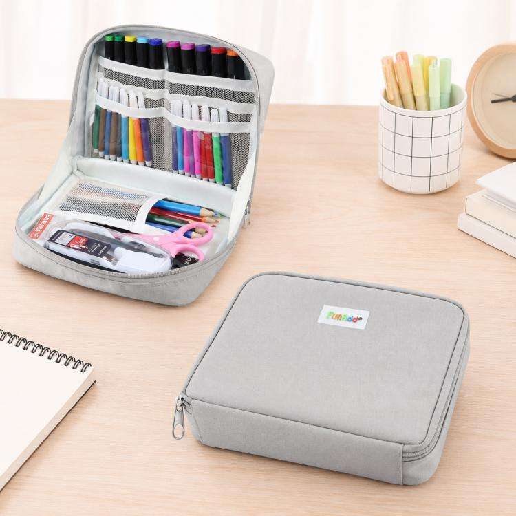 FunAdd Large-capacity Pencil Case Storage Organizer Canvas Cosmetic Bag, Size: 230 x 170 x 75mm, ...