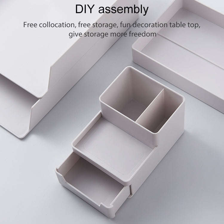 Desktop Removable A4 Assembled File Storage Box, 0115-1 (Blue Green), 0115-1 (Grey White)