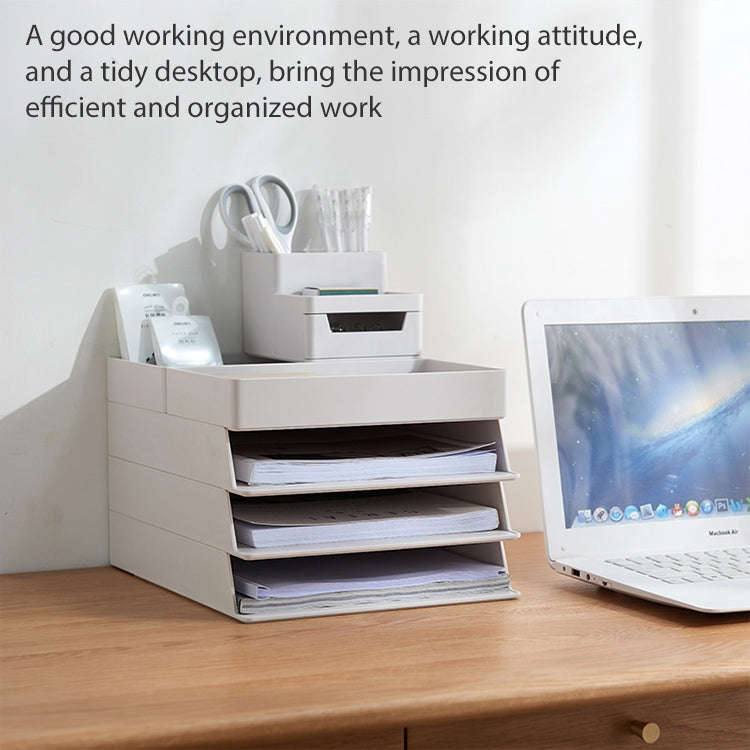 Desktop Removable A4 Assembled File Storage Box, 0115-1 (Blue Green), 0115-1 (Grey White)