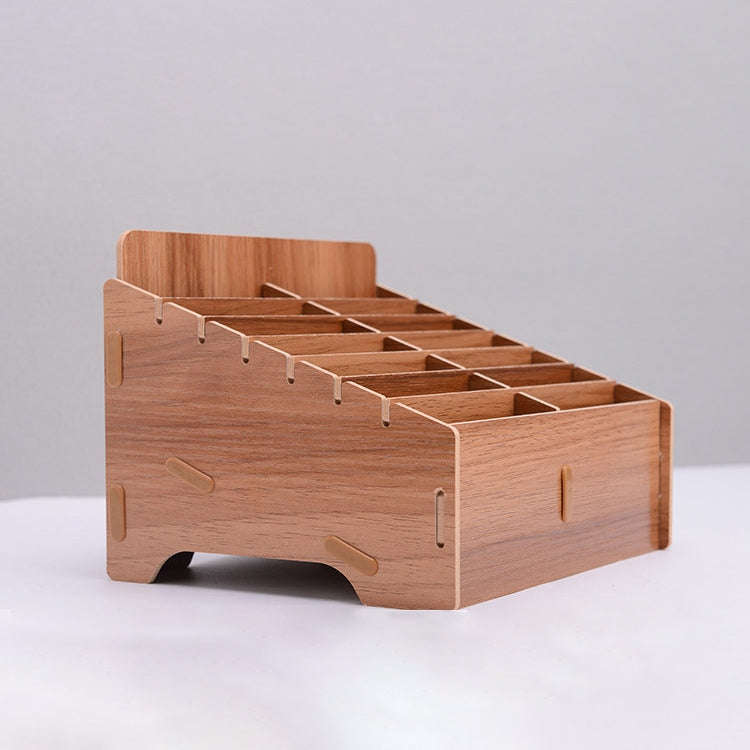 Wooden Multi-cell Mobile Phone Film Stand Desktop Accessories Display Rack, 14 Grids, Size: 21x17...