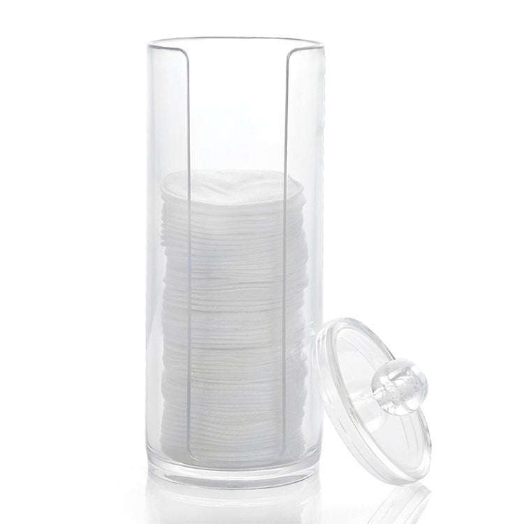 Transparent Heightened Round Plastic Cosmetic Box Cotton Pads Storage Box, Cotton Pads Heightened...
