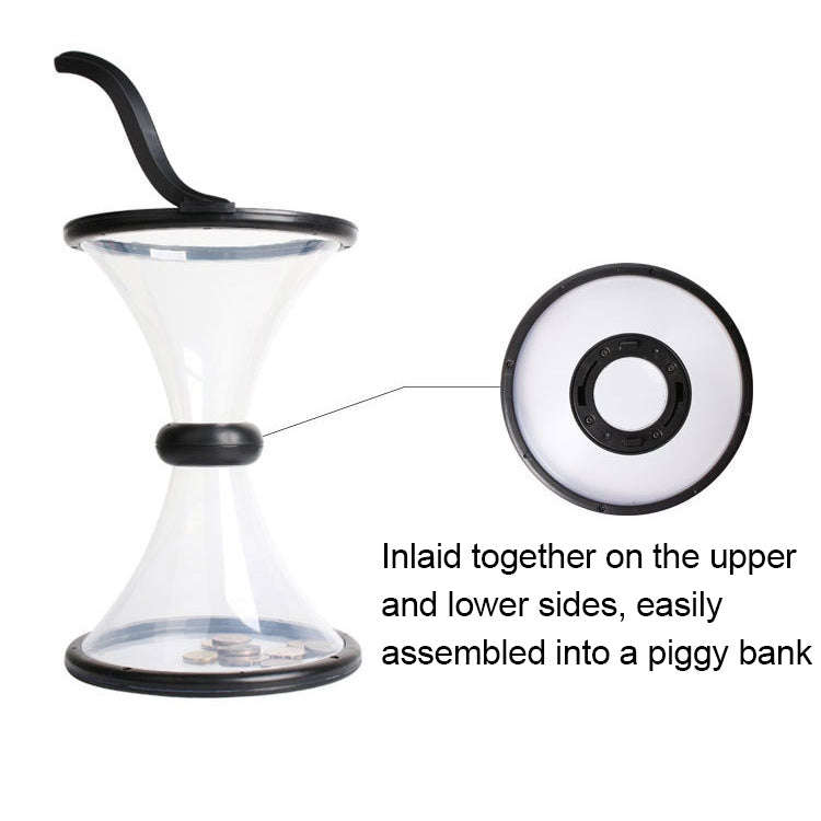 Vortex Bank Decompression Transparent Funnel Gravity Rotating Coin Storage Box, Funnel