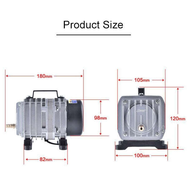 ACO-004 58W 75L/Min Electromagnetic Air Pump Compressor Seafood Fish Tank Increase Oxygen Air Flo...