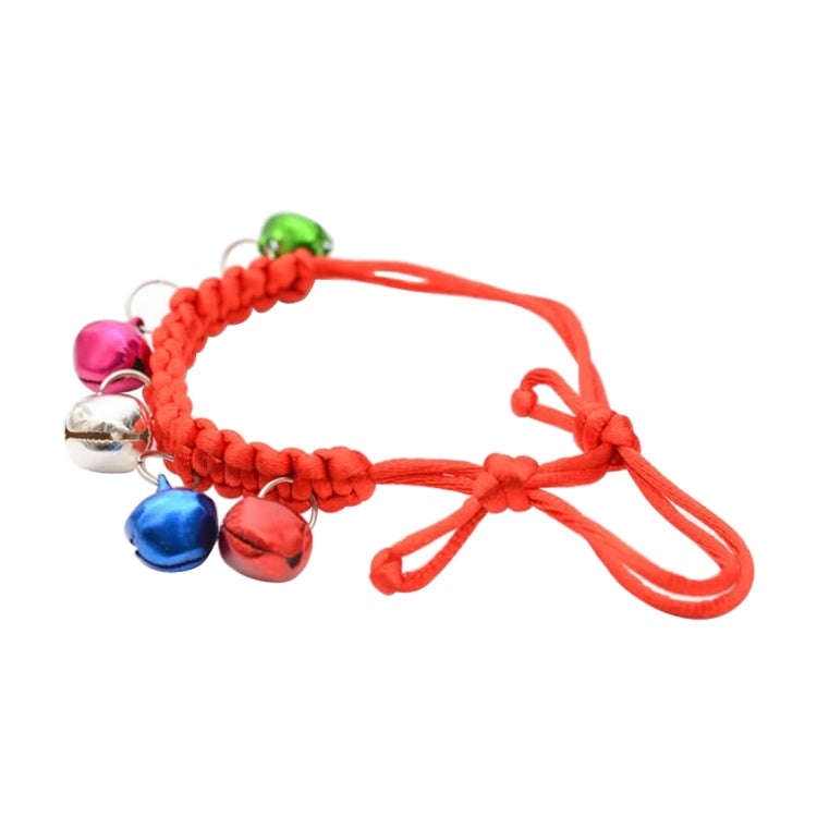 10 PCS Hand-Woven Adjustable Pet Bell Collars, Adjustable Perimeter: 18-32cm, Random Color Delive...