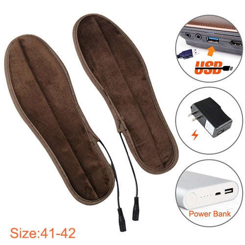 USB Electric Powered Heated Insoles Keep Feet Warm Pad with USB Cable, Size: 41-42 yard, Size: 41...