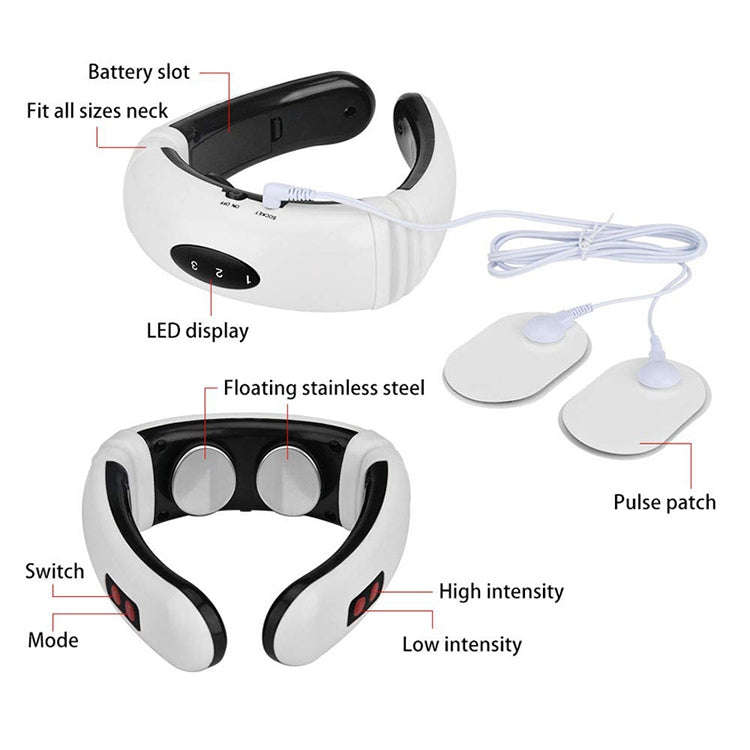 USB Charging 1300 mAh Electric Back Neck Shoulder Electrical Pulse Electric Shock Body Massager, ...