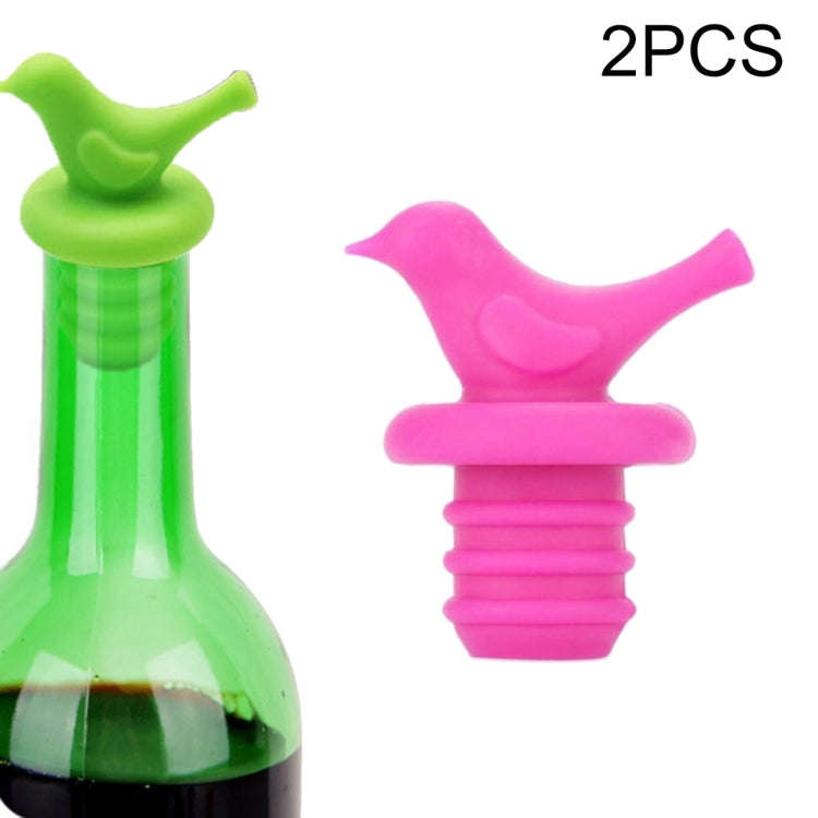 2pcs Creative Bird Style Silicone Wine Beer Condiments Bottle Stopper Random Color Delivery, 10 P...