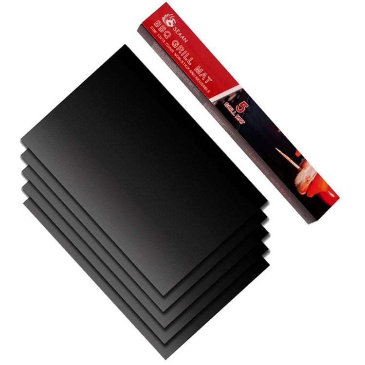 5 PCS 0.2mm Thick Barbecue Grill Mat Non-Stick BBQ Grill Mats, Size:40*33CM, 5 PCS