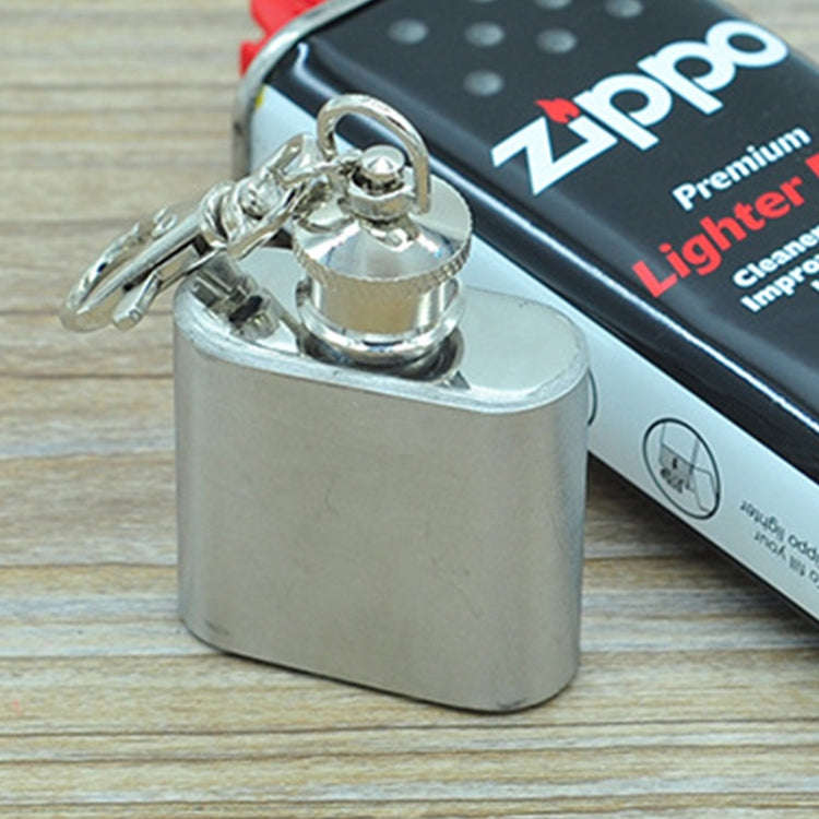 28mL(1oz)Cute Mini Portable Wine Jug Handy Stainless Steel Hip Flask with a Key Chain(Silver), 28...