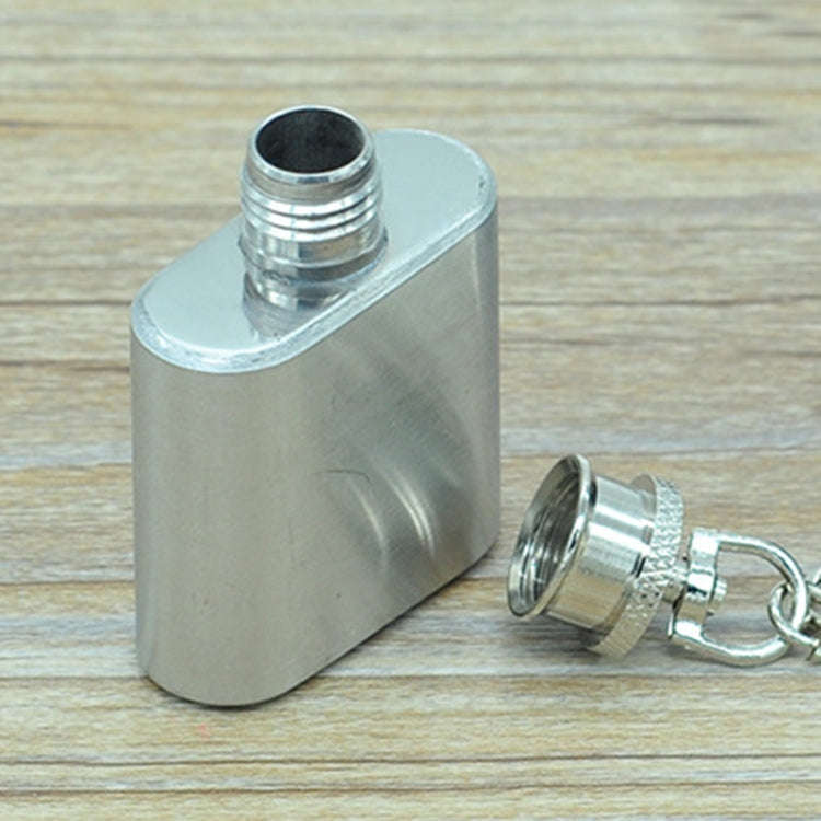 28mL(1oz)Cute Mini Portable Wine Jug Handy Stainless Steel Hip Flask with a Key Chain(Silver), 28...