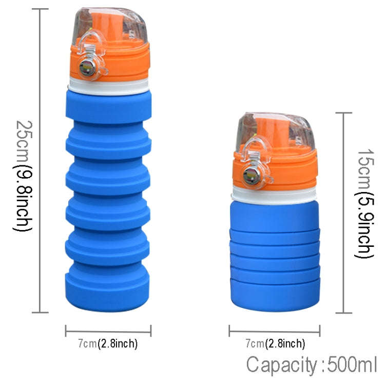 500mL Outdoor Travel Silicone Foldable Kettle Telescopic Cup Sports Drinking Bottle