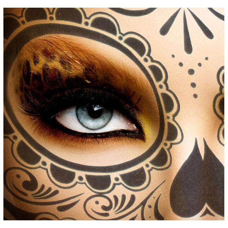 4pcs Halloween Waterproof Temporary Face Tattoo Stickers, Size: 150*125mm, Random Style Delivery,...