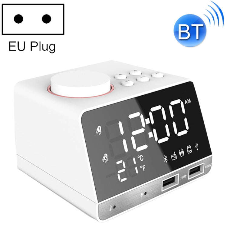 K11 Bluetooth Alarm Clock Speaker Creative Digital Music Clock Display Radio with Dual USB Interf...