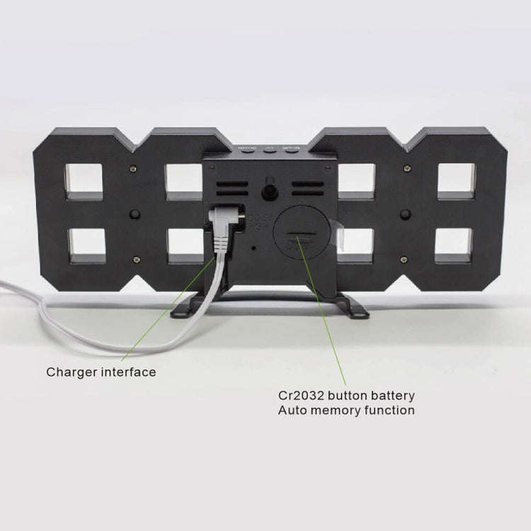 Multi-Function Large 3D LED Digital Wall Alarm Clock with Snooze Function, 12/24 Hours Display fo...