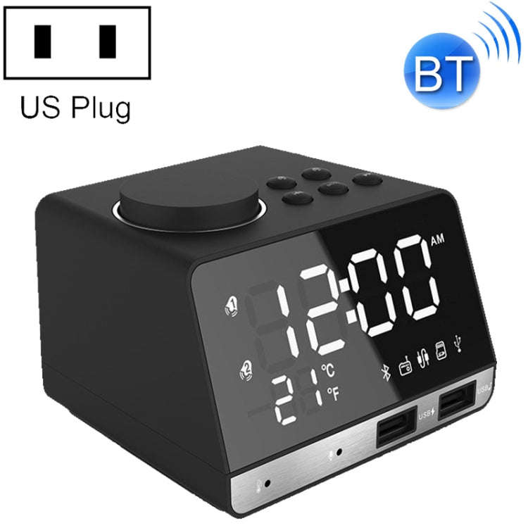 K11 Bluetooth Alarm Clock Speaker Creative Digital Music Clock Display Radio with Dual USB Interf...