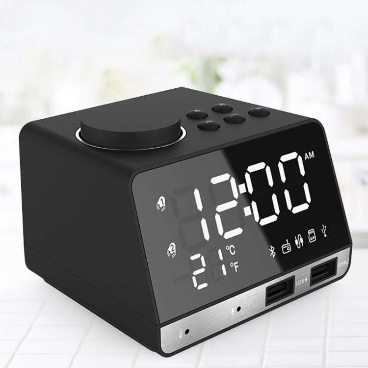 K11 Bluetooth Alarm Clock Speaker Creative Digital Music Clock Display Radio with Dual USB Interf...