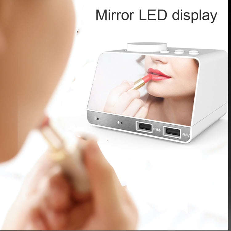 K11 Bluetooth Alarm Clock Speaker Creative Digital Music Clock Display Radio with Dual USB Interf...