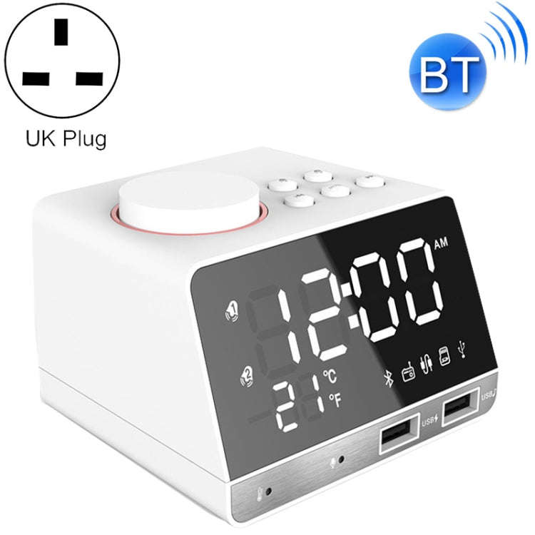 K11 Bluetooth Alarm Clock Speaker Creative Digital Music Clock Display Radio with Dual USB Interf...