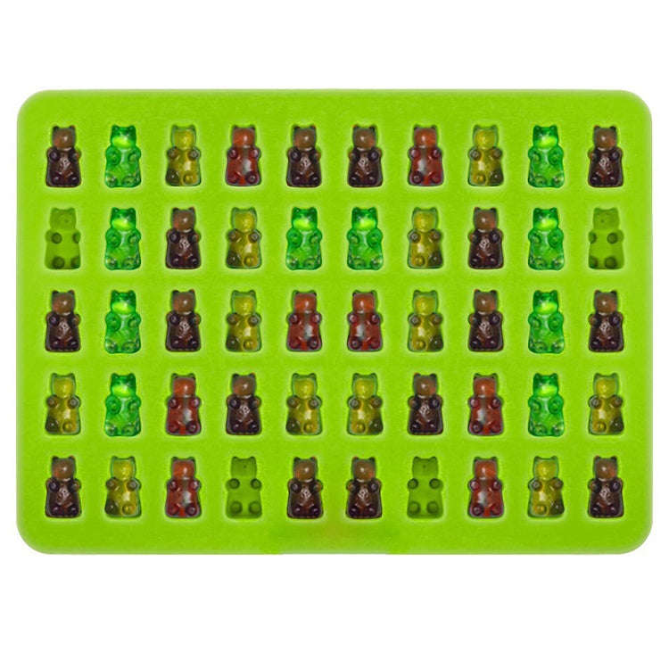 2 PCS 50 Holes Small Bear Chocolate Tray Silicone Mold Cookie Mold Candy Mold, Random Color Deliv...