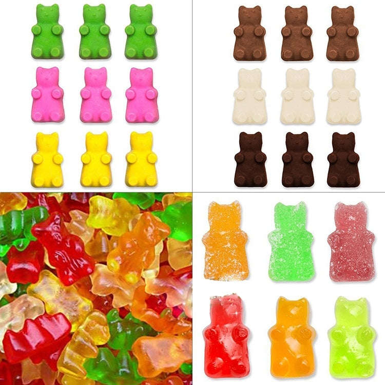 2 PCS 50 Holes Small Bear Chocolate Tray Silicone Mold Cookie Mold Candy Mold, Random Color Deliv...