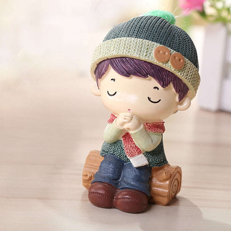 1 Pair Resin Crafts Creative Home Decoration Doll, Random Style Delivery, Y373