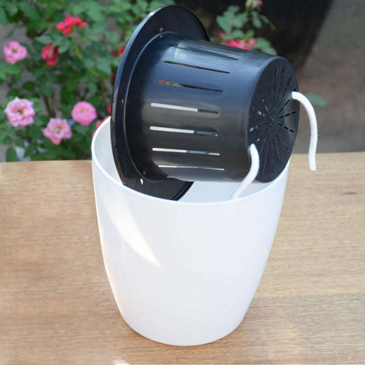 Lazy Flower Pots Automatic Water-absorbing Hydroponic Potted Plants Circular Resin Plastic Flower...