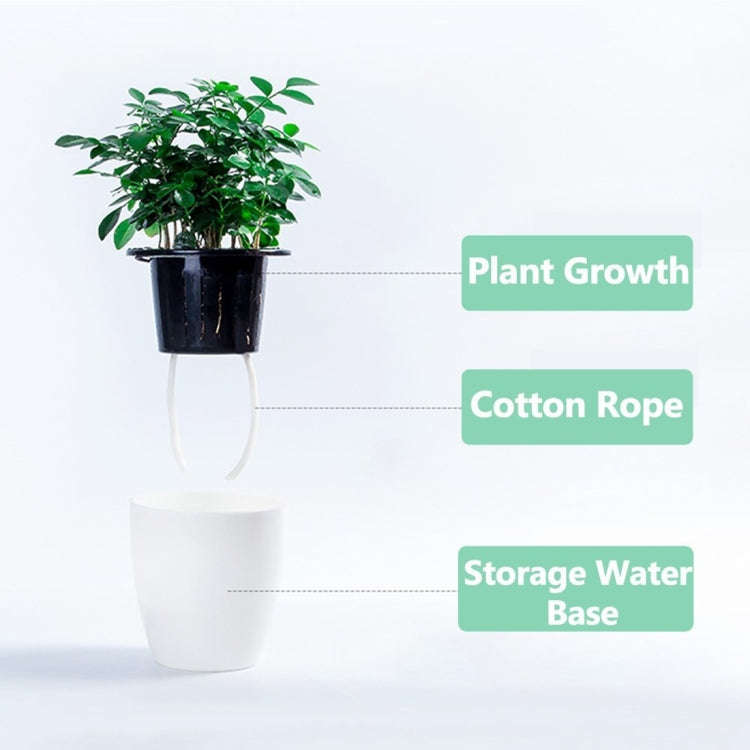Lazy Flower Pots Automatic Water-absorbing Hydroponic Potted Plants Circular Resin Plastic Flower...