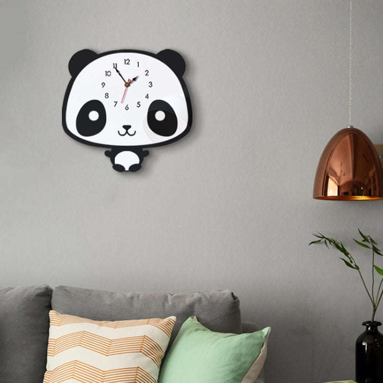 Creative Home Office Bedroom Decoration Panda Swing Acrylic Wall Clock, Panda Swing Acrylic Wall ...