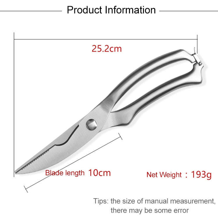 10 inch Kitchen Poultry Fish Chicken Bone Stainless Steel Cutter Cook Gadget Shear, Case Package,...