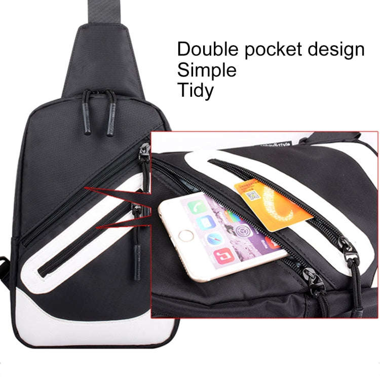 Multi-Function Portable Casual Canvas  Chest Bag Outdoor Sports Shoulder Bag with External USB Ch...