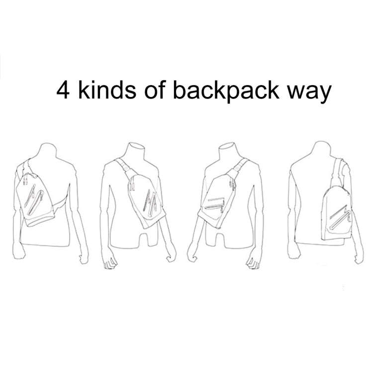 Multi-Function Portable Casual Canvas  Chest Bag Outdoor Sports Shoulder Bag with External USB Ch...