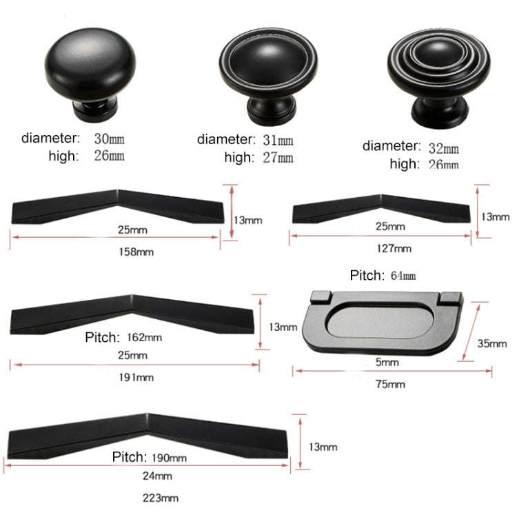 1052-64 Simple Cabinet Door Handle Drawer Wardrobe Zinc Alloy Handle, 1052-64