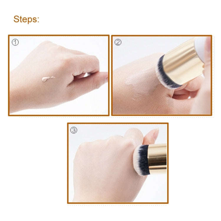 Short Wooden Handle Large Round Head Buffer Foundation Powder Makeup Brushes Plump Round Brush Ma...