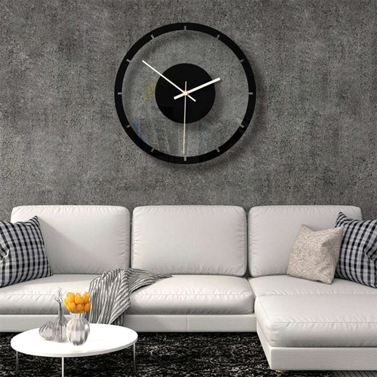 TM011 A Round Wooden Dial Transparent Acrylic Mute Wall Clock, TM011 A