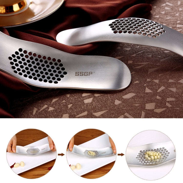 SSGP Kitchen Tool Manual 304 Stainless Steel Brushed Texture Garlic Presser, 304 Stainless Steel ...