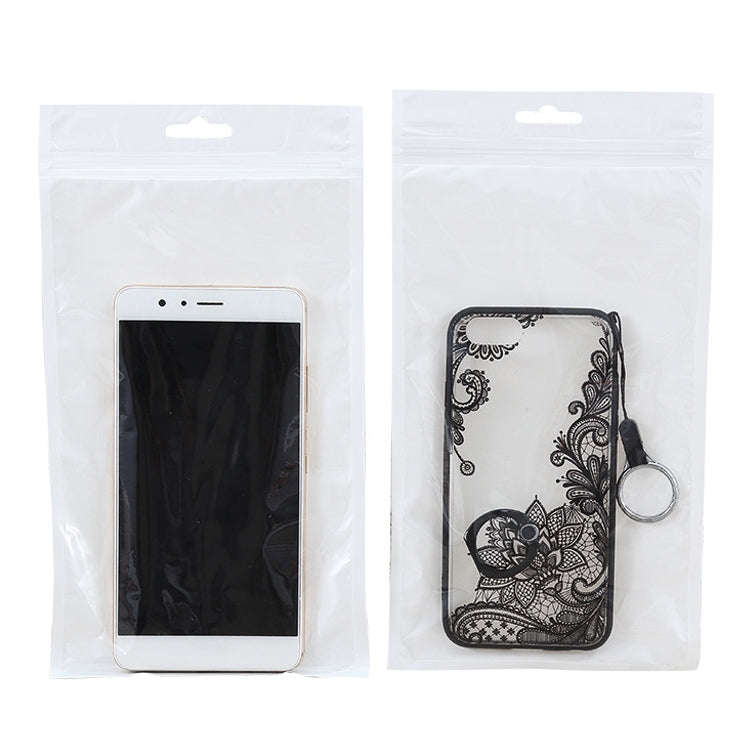 100 PCS 7cm x 20cm Hang Hole Clear Front White Pearl Jewelry Zip Lock Packaging Bag, Custom Print...