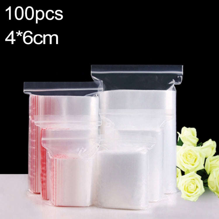 100pcs/pack PE Self Sealing Clear Zip Lock Packaging Bag, 4cm x 6cm, Custom Printing and Size are...