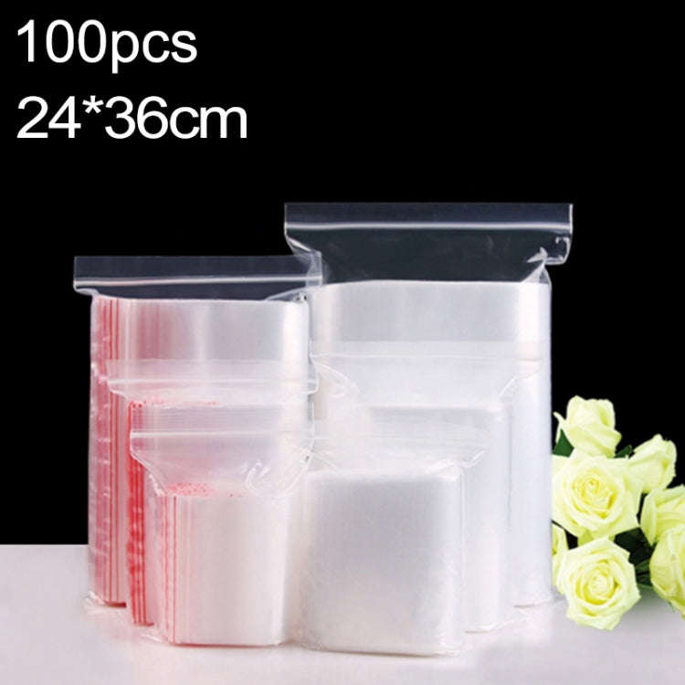 100pcs/pack PE Self Sealing Clear Zip Lock Packaging Bag, 24cm x 36cm,Custom Printing and Size ar...