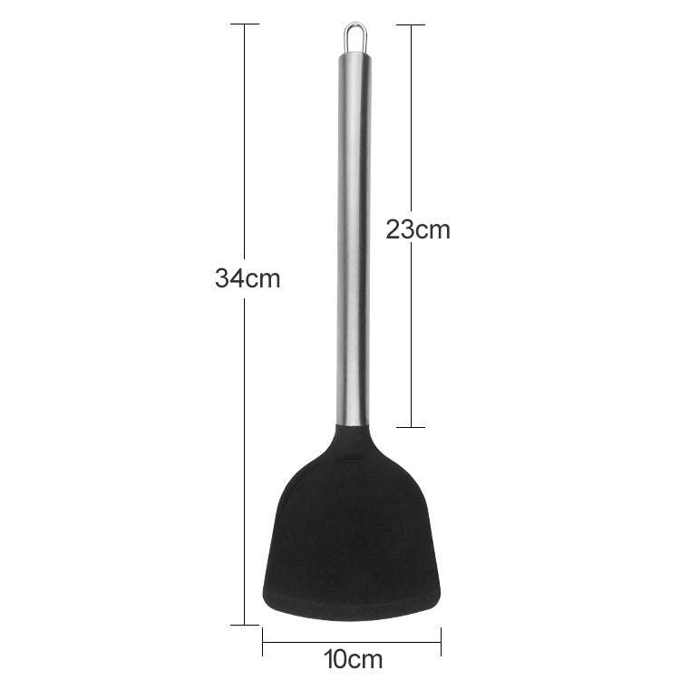 kn605 Stainless Steel Handle Silicone Slice High Temperature Resistance Cooking Slice, Black, Gre...