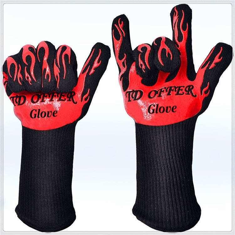 2 Layer Fire Protection Portable Silicone Anti-skidding High Temperature Resistance Cooking Bakin...