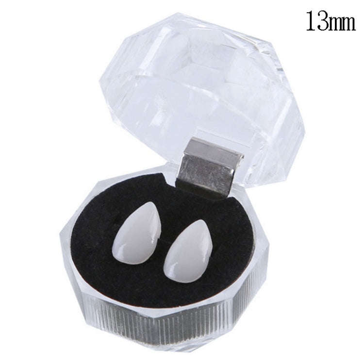 1 Pair 13mm Halloween Party Dentures Props Vampire Zombie Devil Fangs Teeth, 13mm