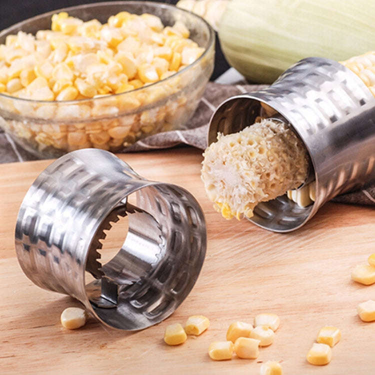 Round Shaped 304 Stainless Steel Household Corn Cutter Cob Corn Stripper Kitchen Tool, Stainless ...