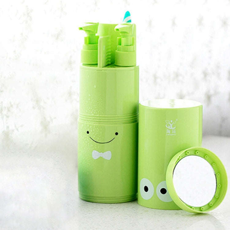 Creative 5 in 1 Portable Gargle Cup Shampoo Sub-Bottle Comb Make-up Mirror Travel Wash Kits, Stan...