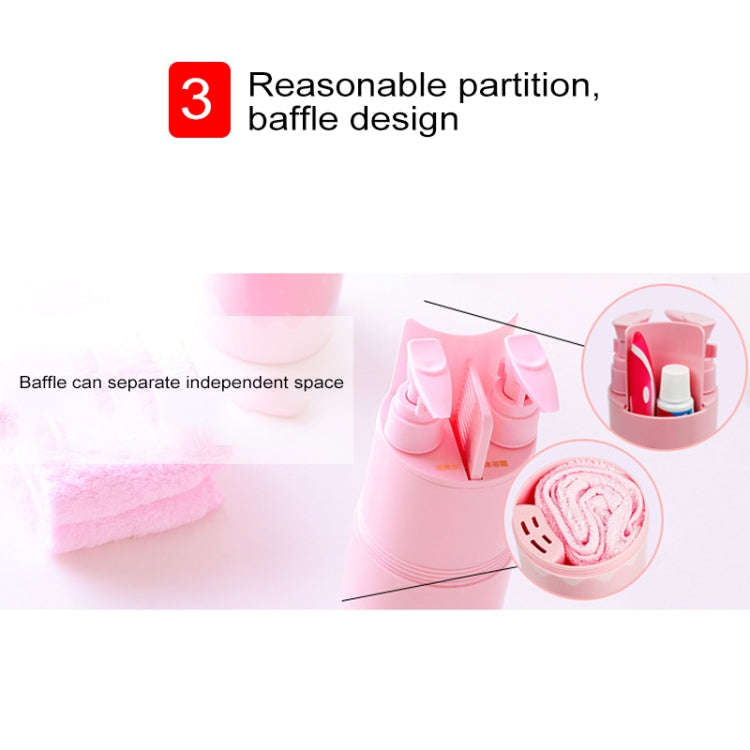Creative 5 in 1 Portable Gargle Cup Shampoo Sub-Bottle Comb Make-up Mirror Travel Wash Kits, Stan...
