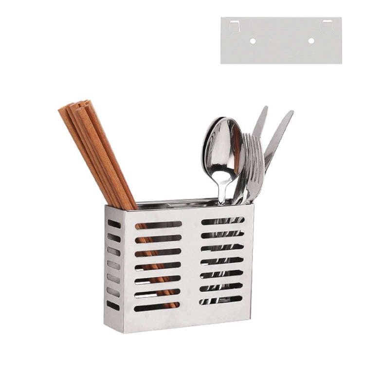 304 Stainless Steel Wall-mounted Kitchen Rack Hanging Knife Holder Double Cage Chopsticks Caniste...