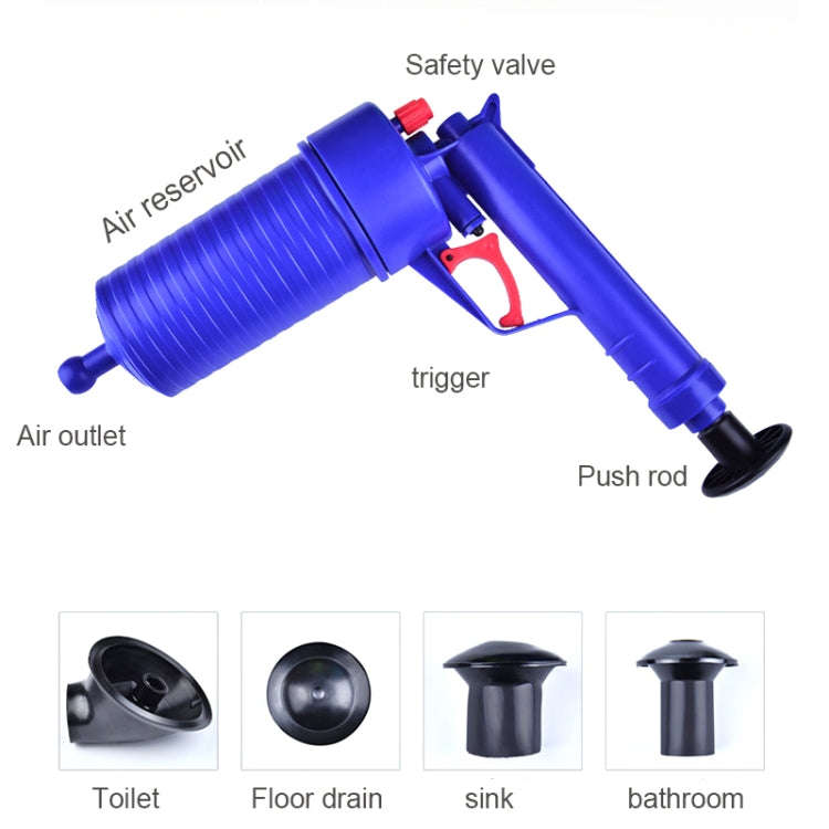 Kitchen Toilet High Pressure Drain Pipes Sinks Air Power Blaster Cleaner Plunger Clog Remover, Pr...