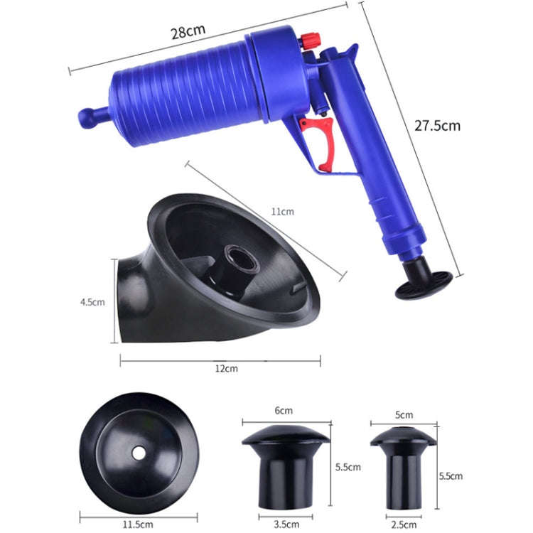 Kitchen Toilet High Pressure Drain Pipes Sinks Air Power Blaster Cleaner Plunger Clog Remover, Pr...