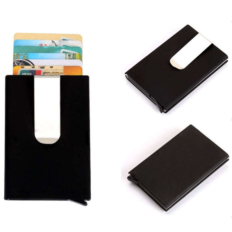 Frosted Antimagnetic Solid Color Credit Card Holder Money Clip Wallet, Size: 10*6.6cm, Black, Red