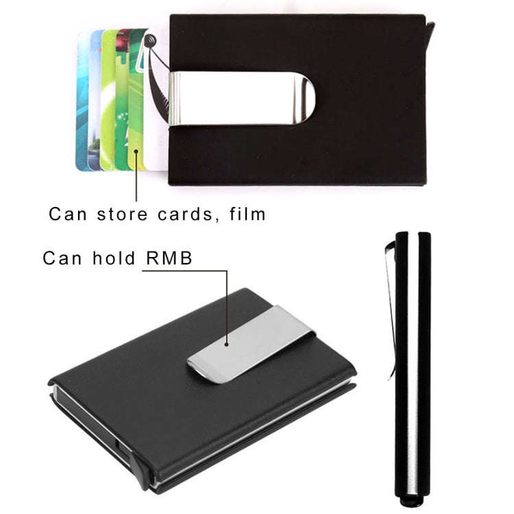 Frosted Antimagnetic Solid Color Credit Card Holder Money Clip Wallet, Size: 10*6.6cm, Black, Red