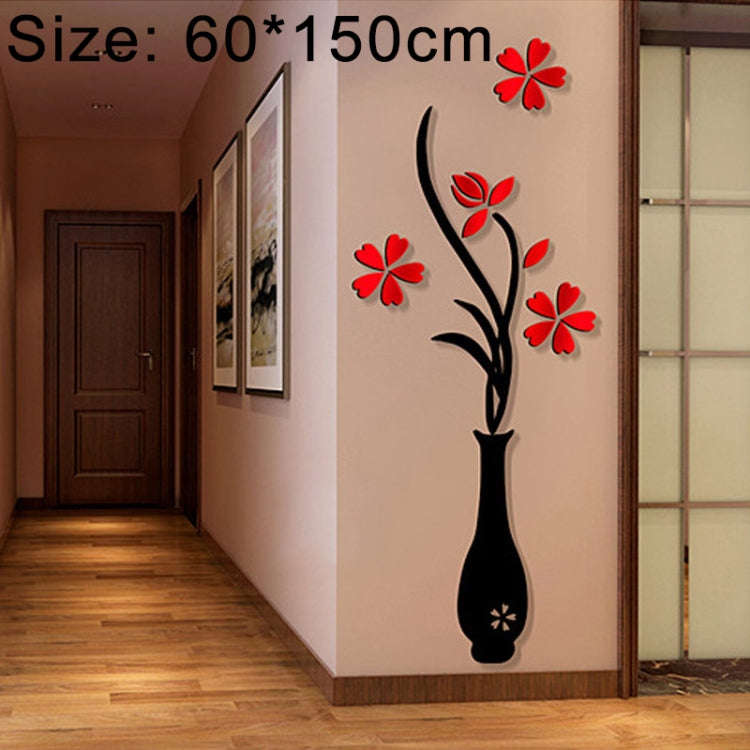 Creative Vase 3D Acrylic Stereo Wall Stickers TV Background Wall Corridor Home Decoration, Size: ...